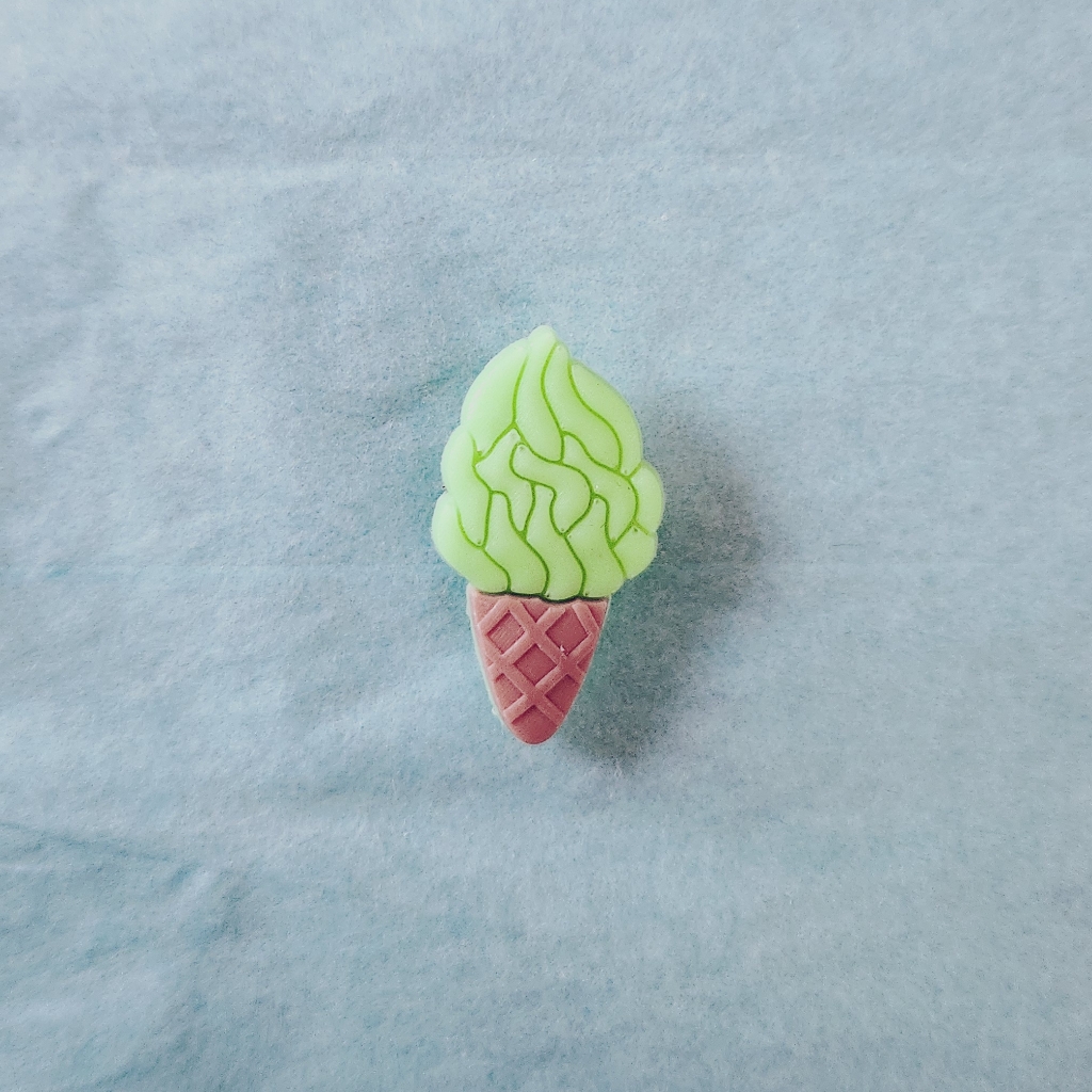 715 Green Ice Cream On A Cone Croc Charm